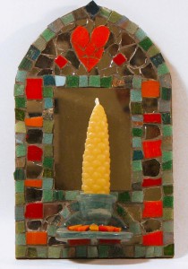 mosaiic candle holder    